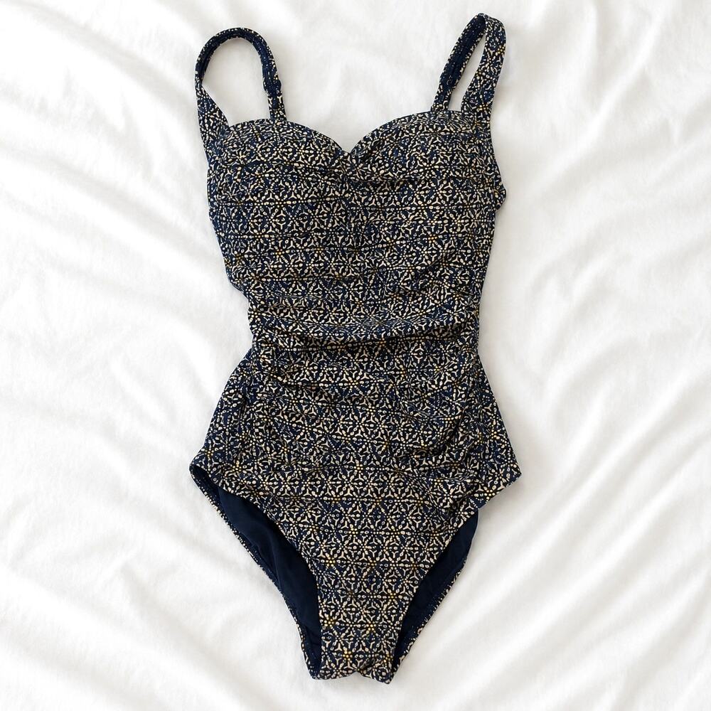 Bond-Eye Navy Gold Women's US 4 One Piece Swimsuit - D/DD